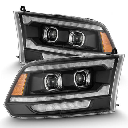 AlphaRex 09-18 Dodge Ram 2500 LUXX LED Proj Headlights Plank Style Blk w/Activ Light/Seq Signal/DRL 880558 *Discontinued