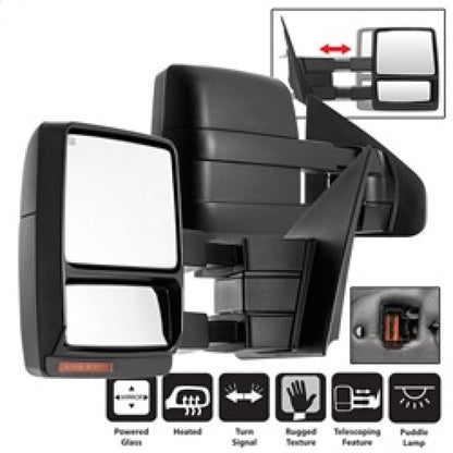 SPYDER xTune Ford F150 04-06 POWER Heated Amber LED Signal Telescoping Mirror SET MIR-FF15004S-PWH-AM-SET 9936784