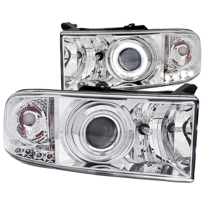 Anzo 1994-2001 Dodge Ram Projector Headlights w/ Halo Chrome