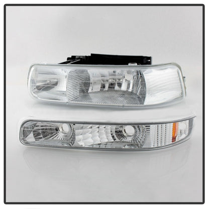 SPYDER Xtune Chevy TahOE 00-06 Amber Crystal Headlights w/ Bumper Lights Chrome HD-JH-CSIL99-SET-AM-C 5064226