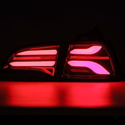 AlphaRex 17-22 Tesla Model 3 PRO-Series LED Tail Lights Jet Black w/Seq Sig 601010 *Discontinued