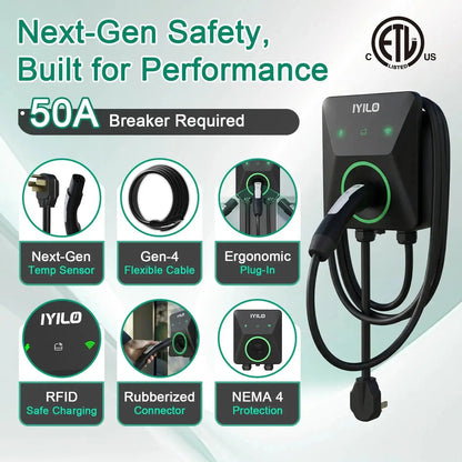 IYILO Level 2 EV Charger NACS (J3400) Plug-In – 40A