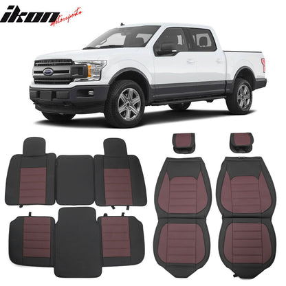 2009-2025 Ford F150 Crew Cab PU Leather Car Seat Cover w/ Pocket