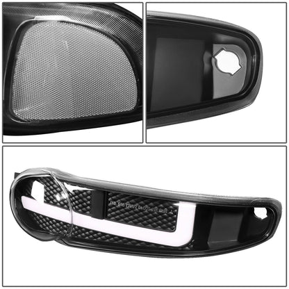 01-07 GMC Sierra / Yukon Denali LED DRL Headlights 4PC Black