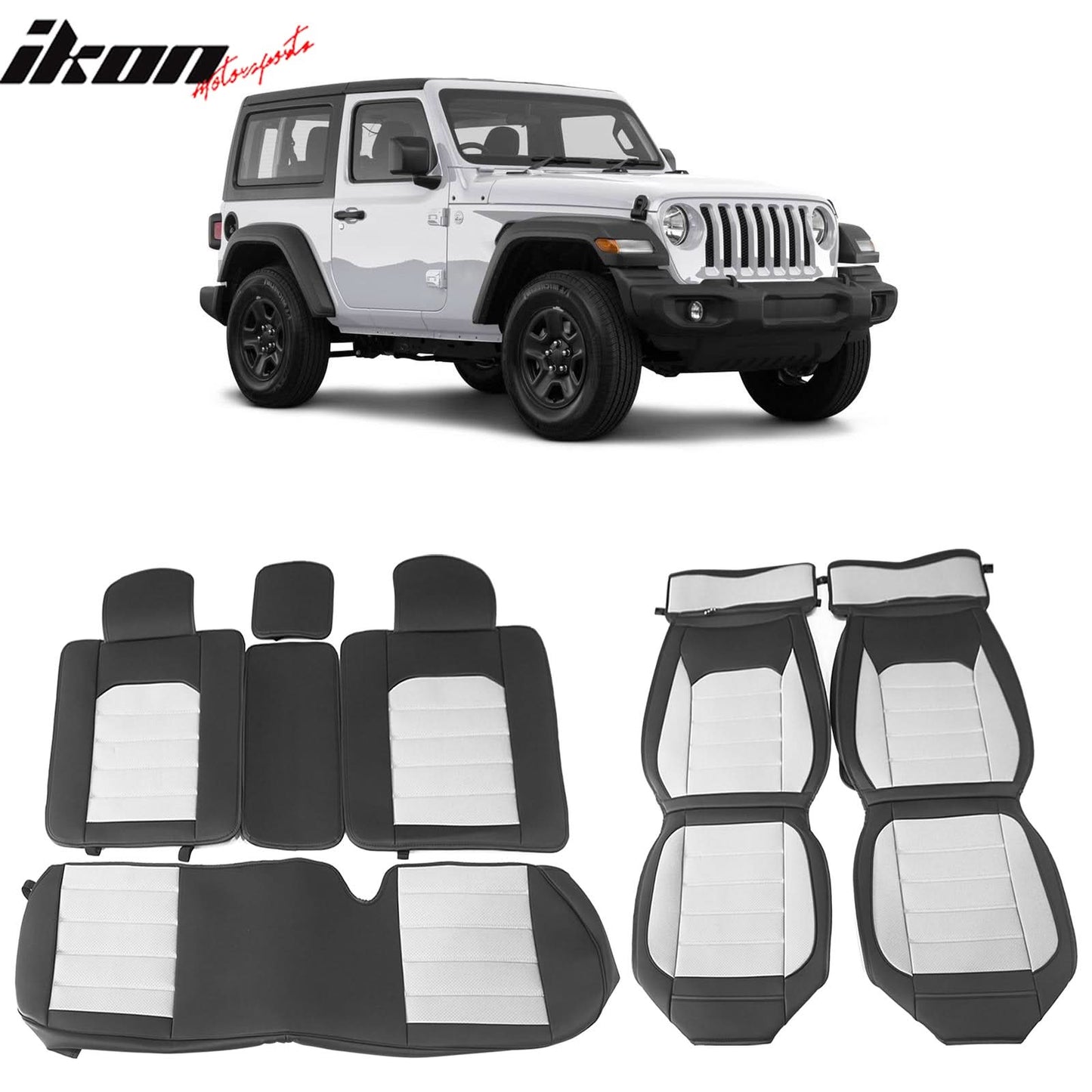 2007-2025 Jeep Wrangler JK JL Leather Car Seat Cover w/ Pocket