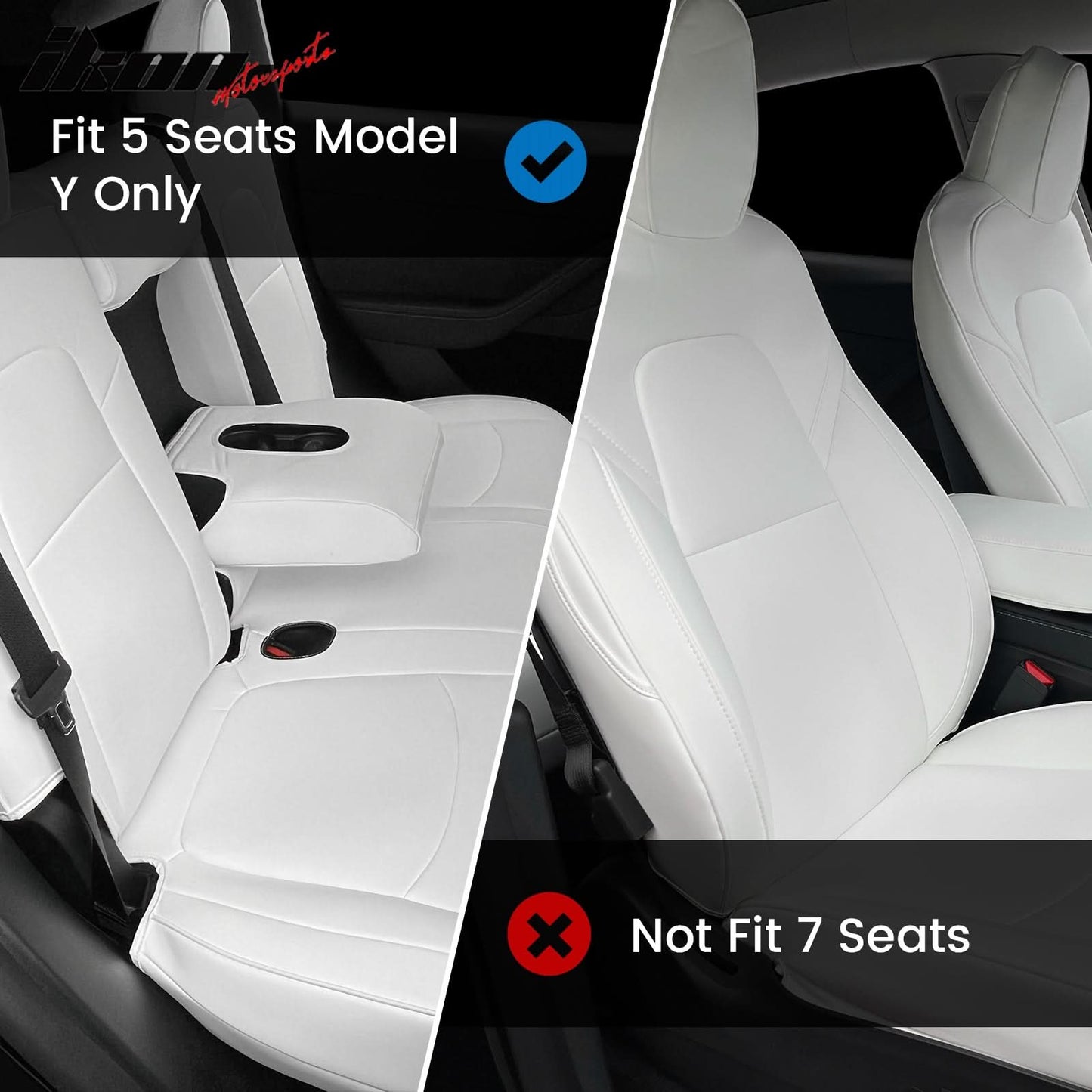 2020-2024 Tesla Model Y Front Rear 5-Seat Seat Covers Leather