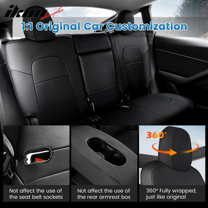 2020-2024 Tesla Model Y Front Rear 5-Seat Seat Covers Leather