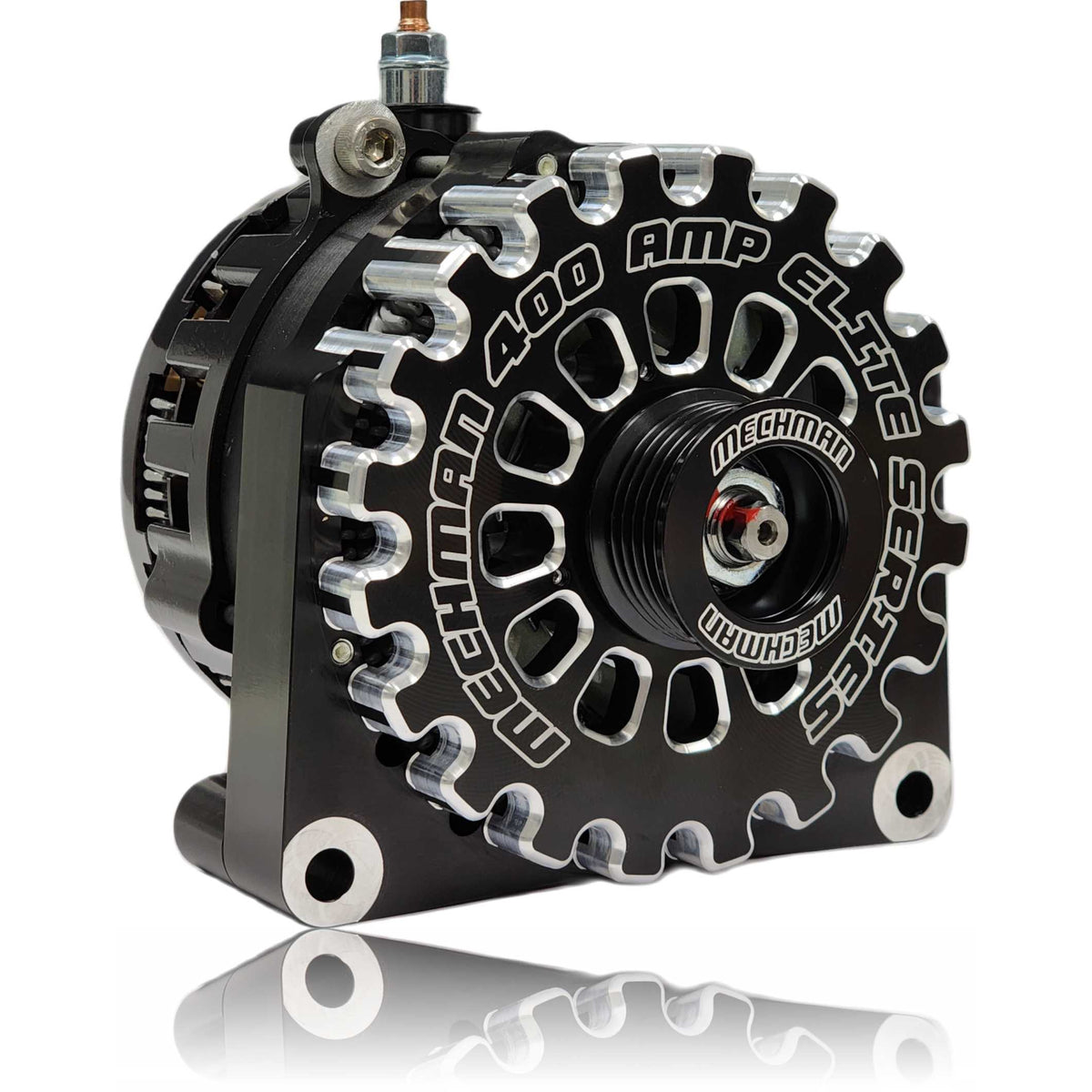 Mechman 400 Amp Black Billet High Output Alternator 2019-2023 GM Truck / SUV - OEM Stretch Belt