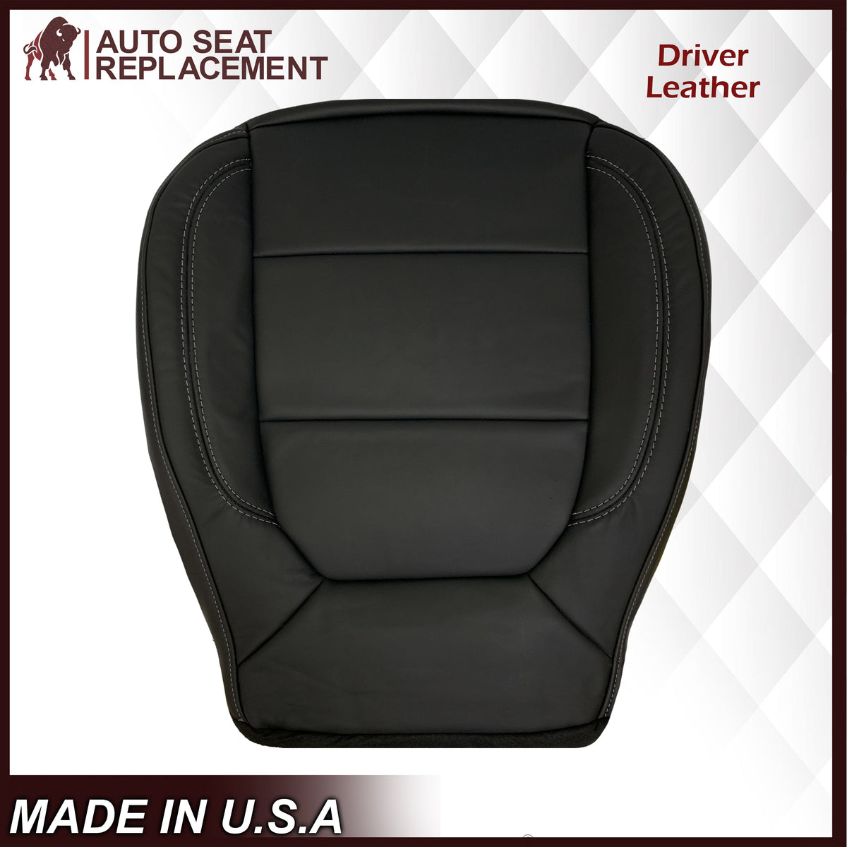 2019-2022 Chevy Silverado & GMC Sierra Non-Perforated Replacement Seat Cover in Black : Choose Your Side & Material