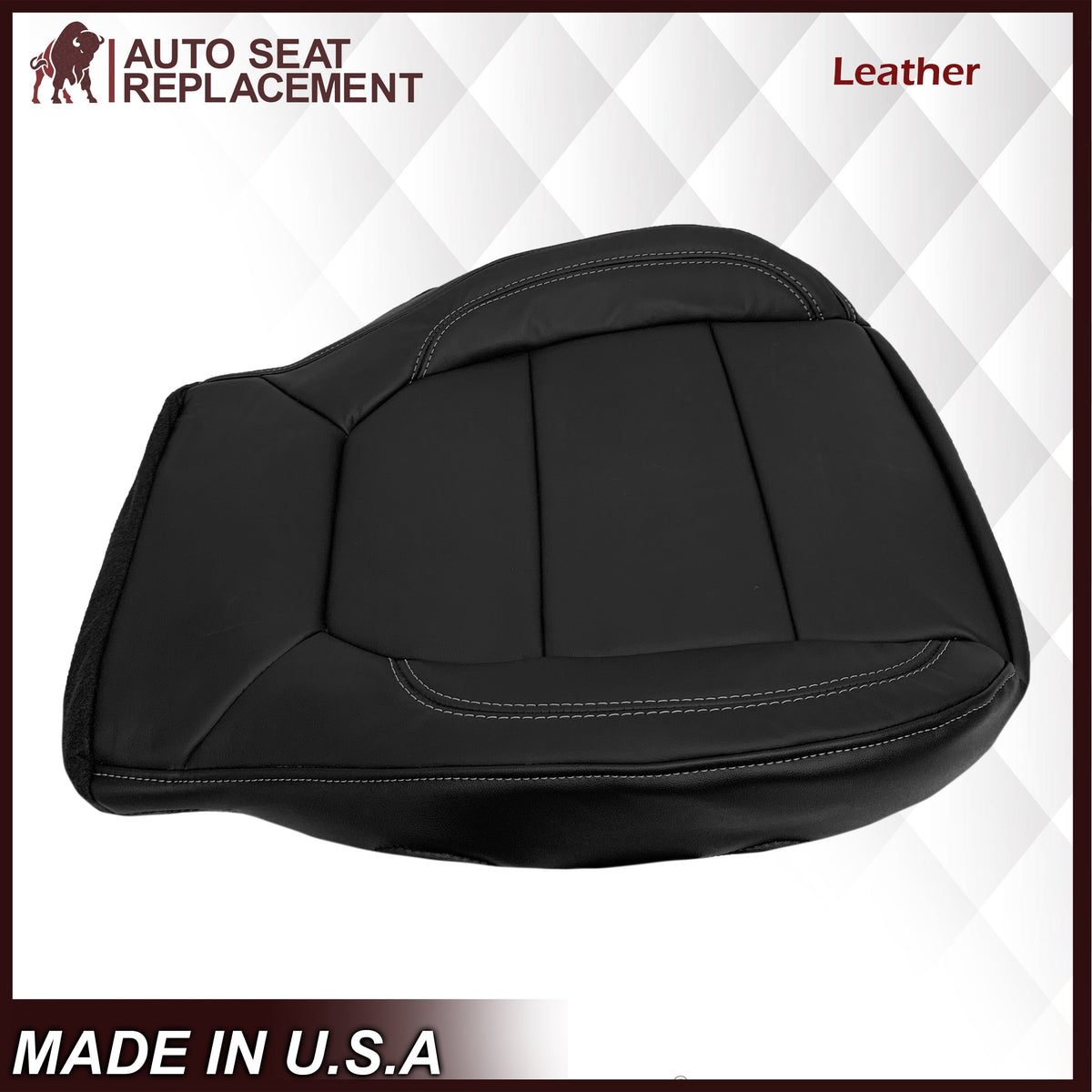 2019-2022 Chevy Silverado & GMC Sierra Non-Perforated Replacement Seat Cover in Black : Choose Your Side & Material