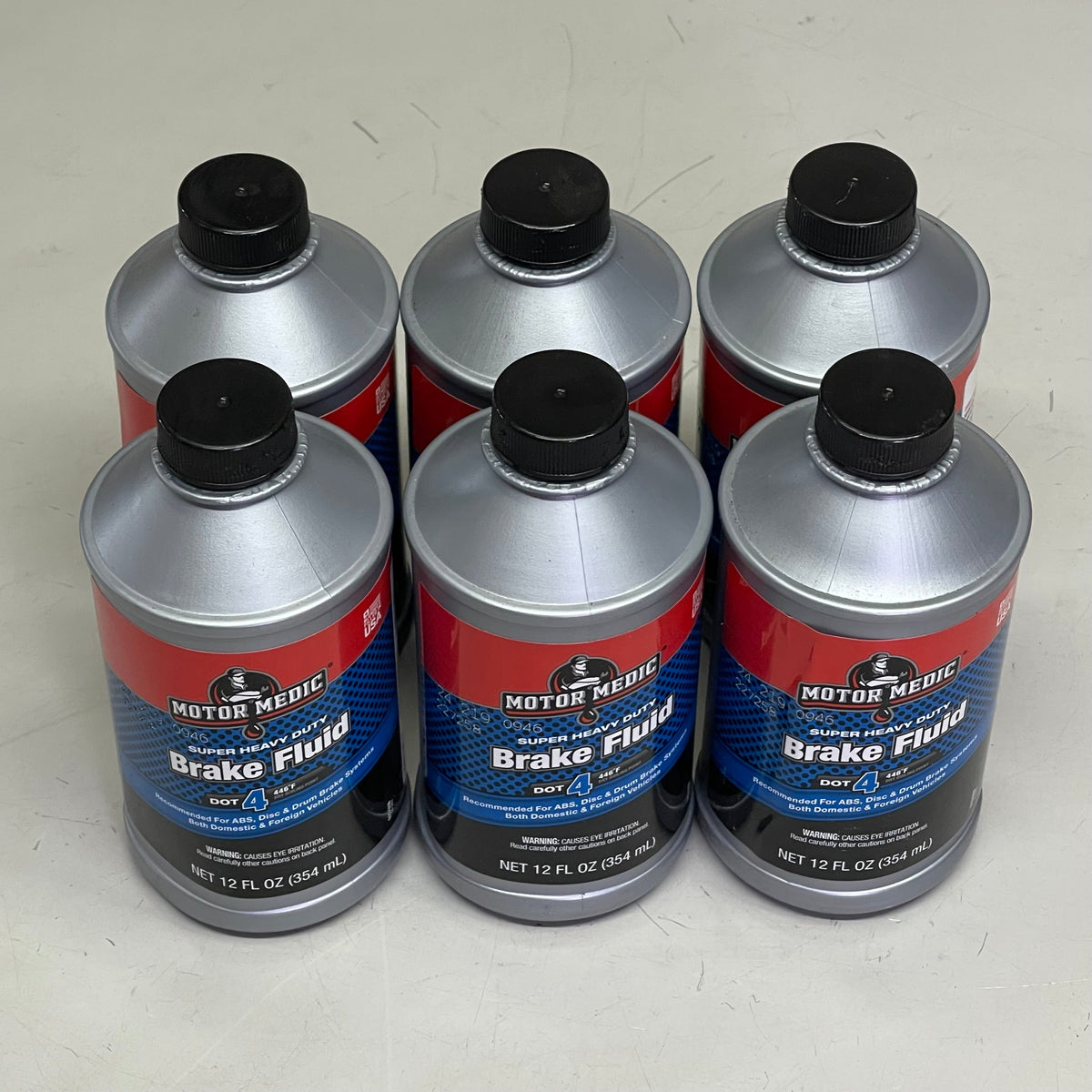MOTOR MEDIC (6 PACK) Super Heavy Duty Dot 4 Brake Fluid 12 fl oz Grey M4512