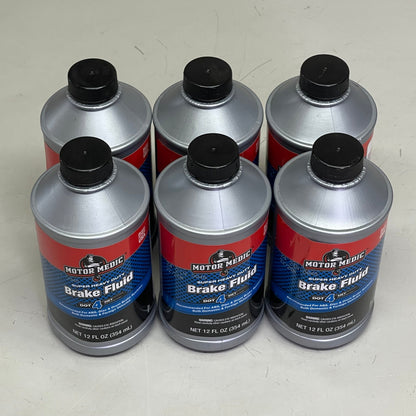MOTOR MEDIC (6 PACK) Super Heavy Duty Dot 4 Brake Fluid 12 fl oz Grey M4512