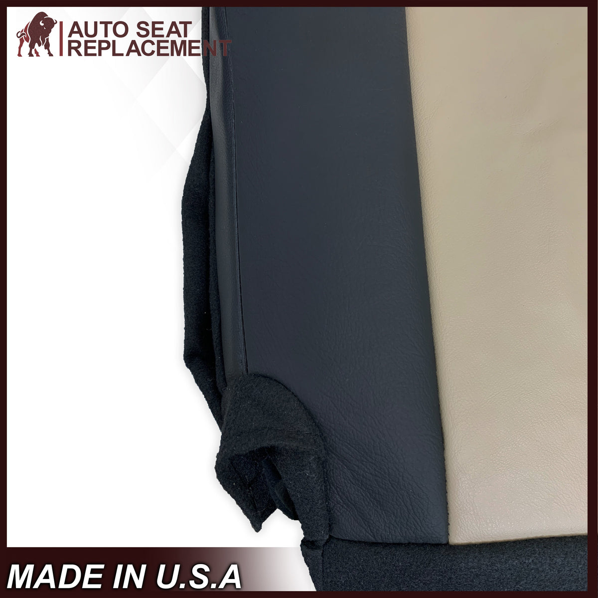 2007 2008 Ford Expedition Eddie Bauer Driver Or Passenger Side Bottom Seat Cover In 2 Tone Tan (Tan- Black)