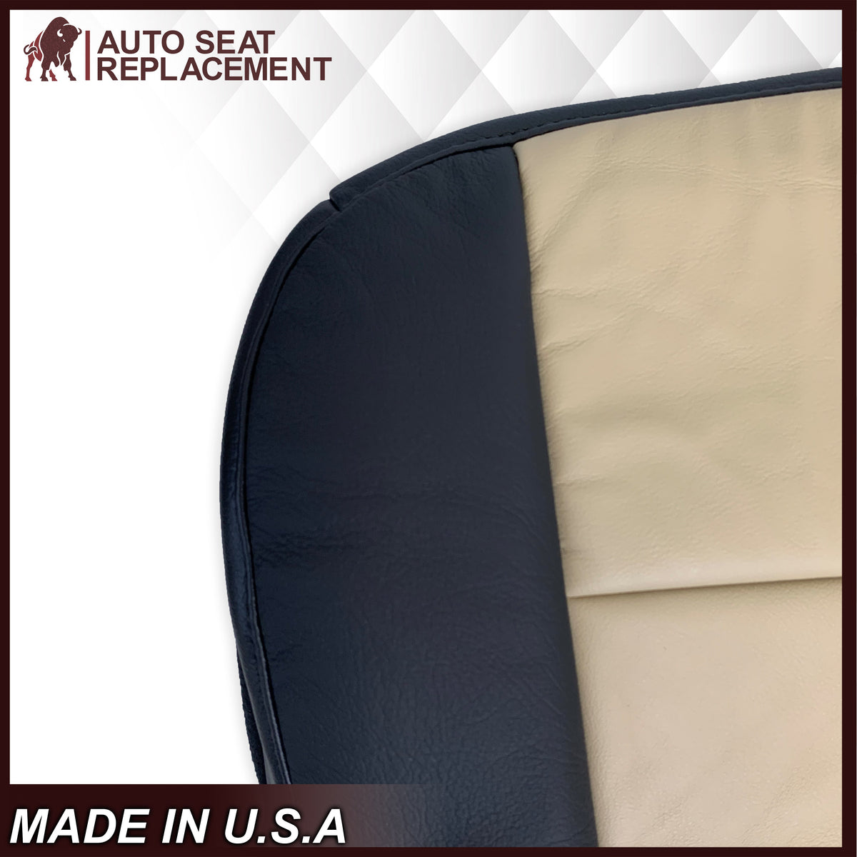2007 2008 Ford Expedition Eddie Bauer Driver Or Passenger Side Bottom Seat Cover In 2 Tone Tan (Tan- Black)