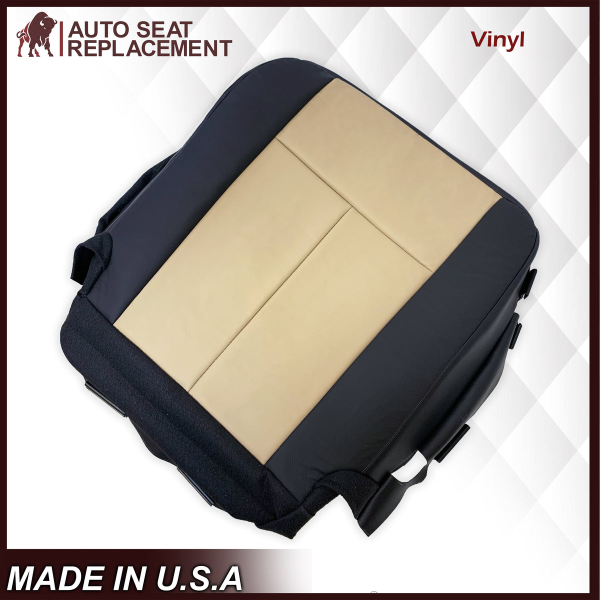 2007 2008 Ford Expedition Eddie Bauer Driver Or Passenger Side Bottom Seat Cover In 2 Tone Tan (Tan- Black)