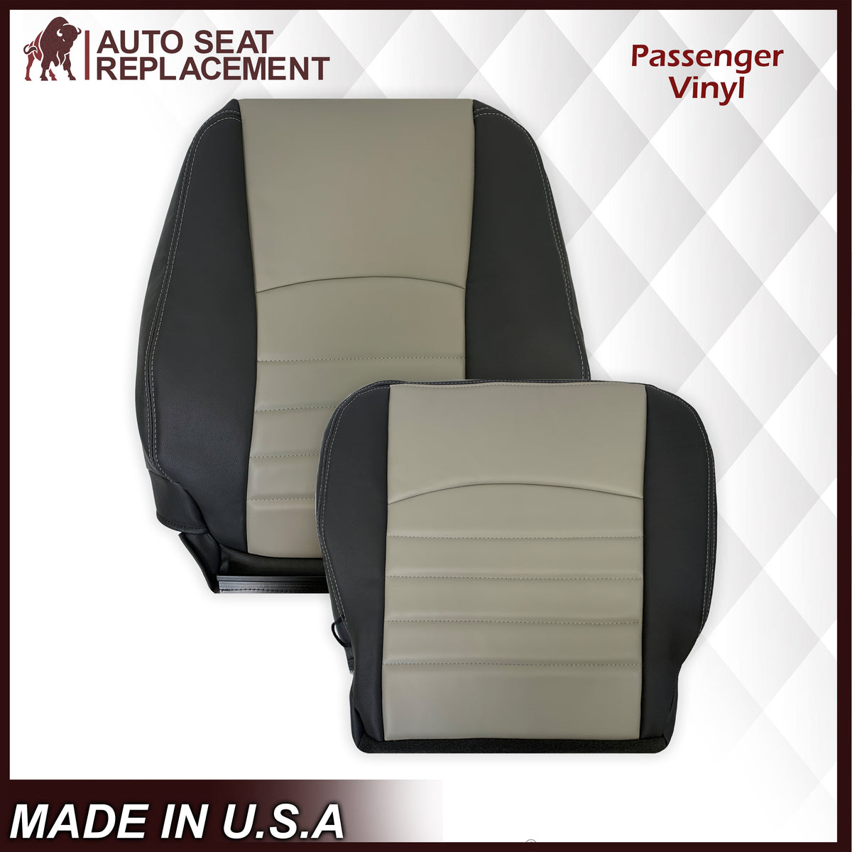 2009 2010 2011 2012 Dodge Ram Work Truck Replacement Vinyl Seat Covers 2-Tone Gray/Dark Gray: Choose your side