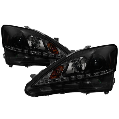 Spyder Lexus IS 250/350 2006-2010 Projector Headlights DRL Black Smoke PRO-YD-LIS06-DRL-BSM 5080073