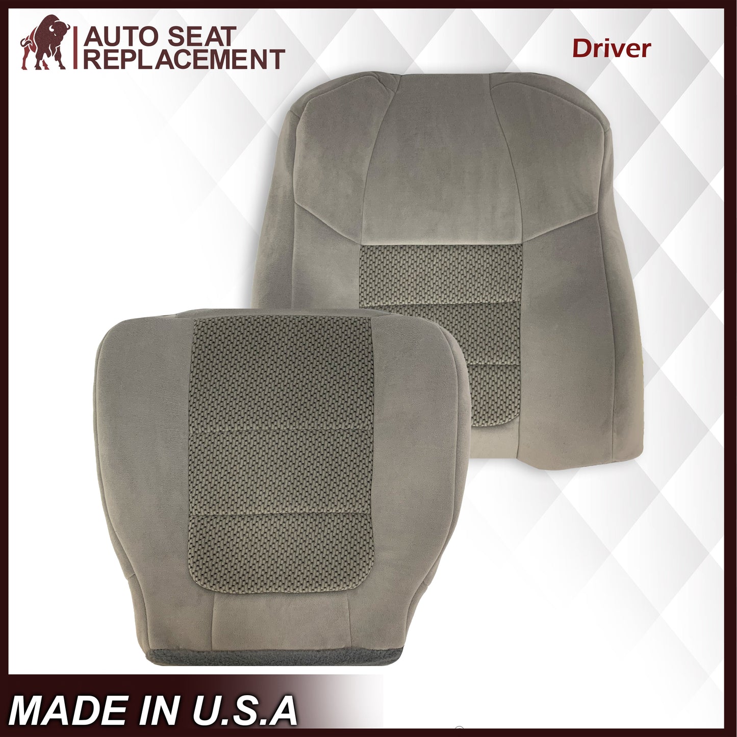 2001 Ford F250 F350 XLT Extended Quad Cab Gray Cloth Seat Cover