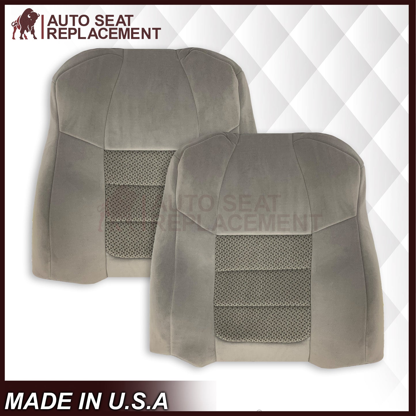 2001 Ford F250 F350 XLT Extended Quad Cab Gray Cloth Seat Cover