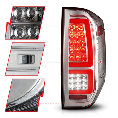 ANZO 2014-2021 Toyota Tundra LED Taillights Chrome Housing/Clear Lens 311438