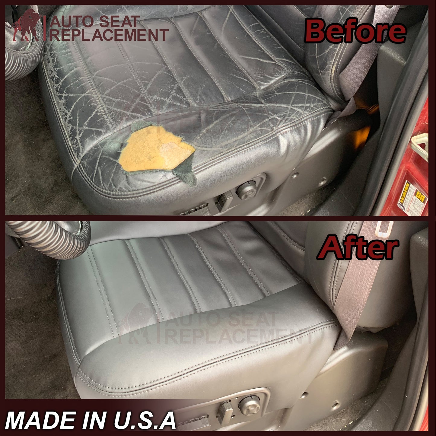 2003 - 2007 Hummer H2 SUV SUT Adventure LEATHER Seat Cover: Ebony Black
