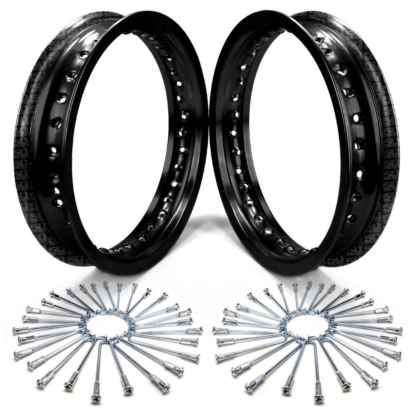 2 Pit Bike Rims 10 inch 28 Hole + Spokes