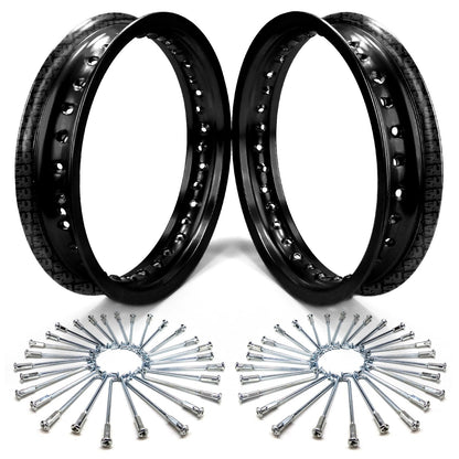 2 Pit Bike Rims 10 inch 28 Hole + Spokes