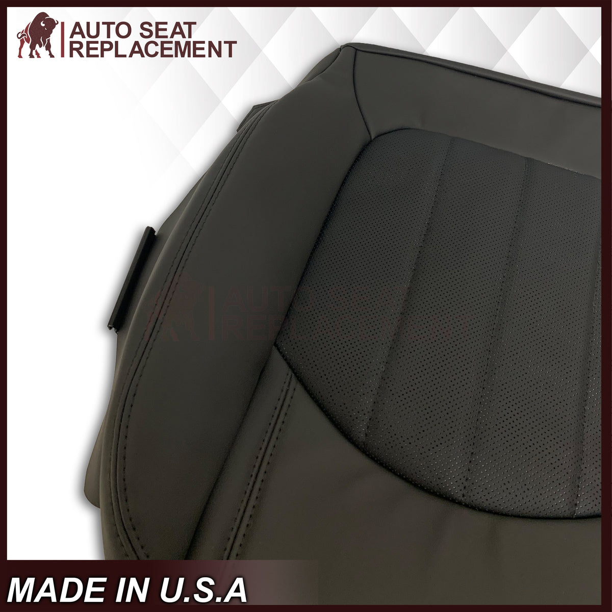 2008-2012 Buick Enclave Driver or Passenger Bottom Perforated Seat Cover in Black: Choose Leather or Vinyl