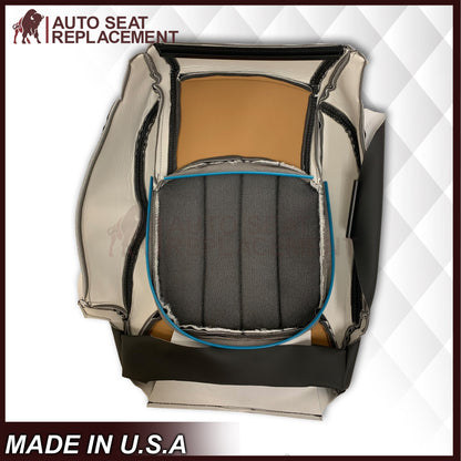 2007-2012 GMC Acadia Denali Driver or Passenger Bottom Perforated Seat Cover in Black: Choose Leather or Vinyl