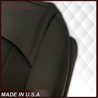 2007-2012 GMC Acadia Denali Driver or Passenger Bottom Perforated Seat Cover in Black: Choose Leather or Vinyl