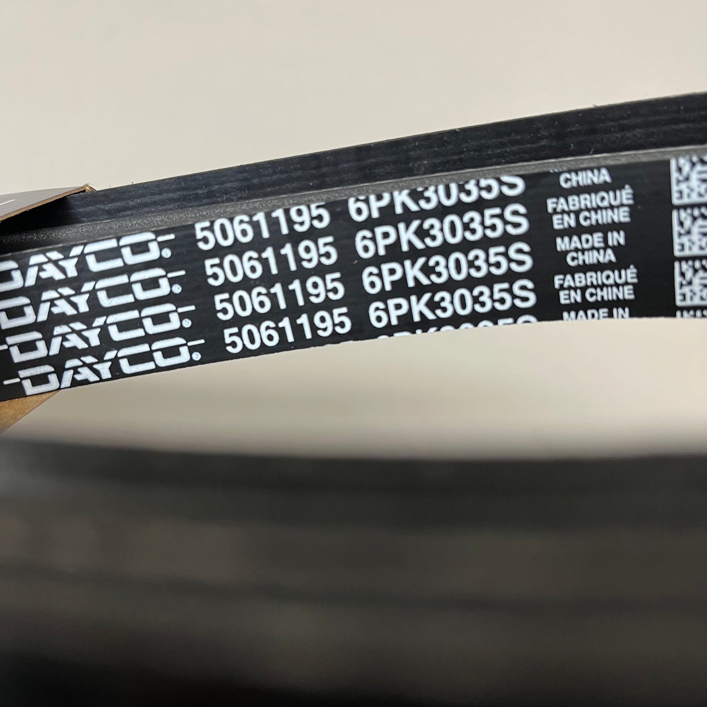 DAYCO Straight Poly V Belt Deep Rib Depth Deep K-Section EPDM .54" L 5061195