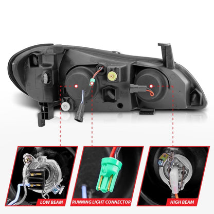 Anzo 2000-2004 Infiniti I30 Projector Headlights w/ Halo Chrome