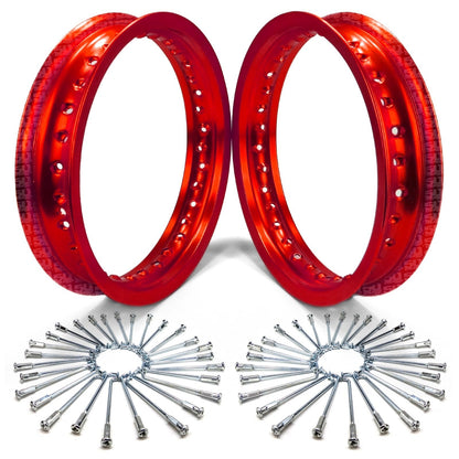 2 Pit Bike Rims 10 inch 28 Hole + Spokes