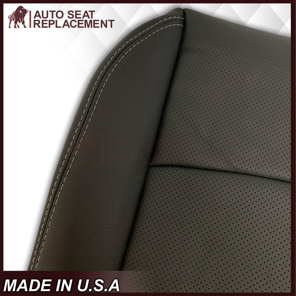 2009 - 2012 Dodge Ram 1500 2500 3500 Laramie Bottom Or Top Replacement Seat Cover in Dark Slate (Dark Gray) With Perforated Inserts