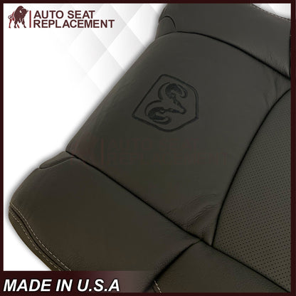 2009 - 2012 Dodge Ram 1500 2500 3500 Laramie Bottom Or Top Replacement Seat Cover in Dark Slate (Dark Gray) With Perforated Inserts