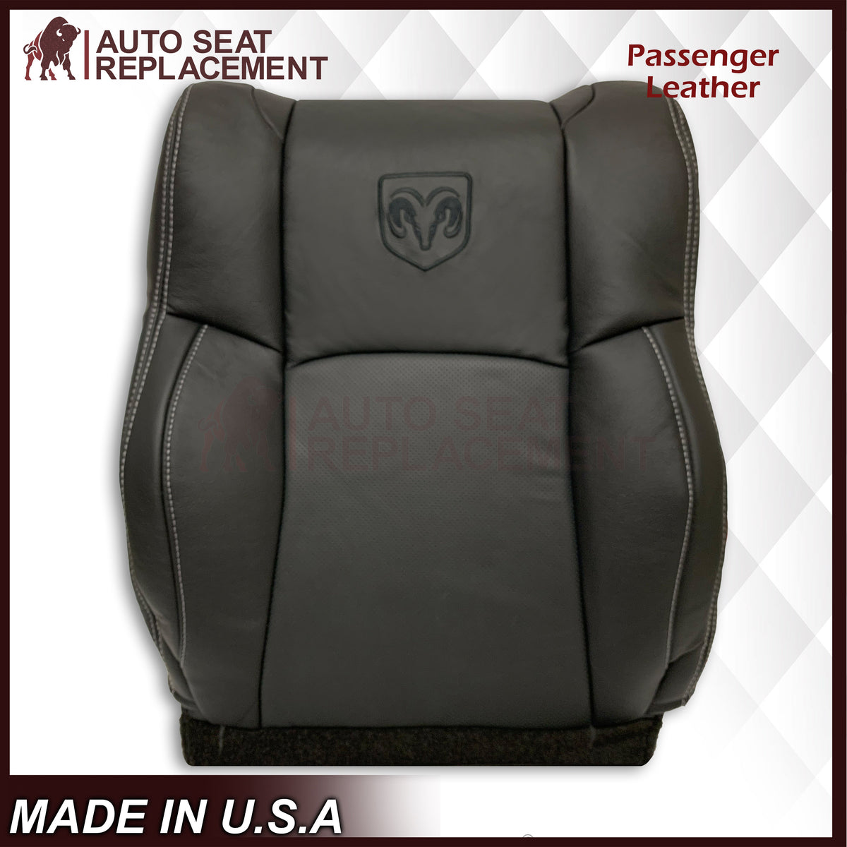 2009 - 2012 Dodge Ram 1500 2500 3500 Laramie Bottom Or Top Replacement Seat Cover in Dark Slate (Dark Gray) With Perforated Inserts