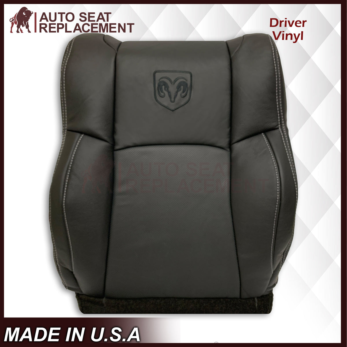2009 - 2012 Dodge Ram 1500 2500 3500 Laramie Bottom Or Top Replacement Seat Cover in Dark Slate (Dark Gray) With Perforated Inserts
