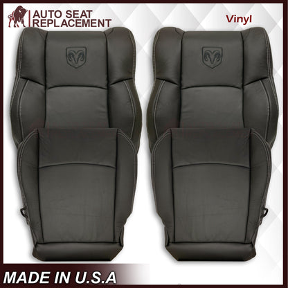 2009 - 2012 Dodge Ram 1500 2500 3500 Laramie Bottom Or Top Replacement Seat Cover in Dark Slate (Dark Gray) With Perforated Inserts