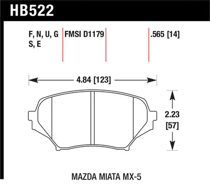 Hawk 06-14 Mazda MX-5 Miata (NC) DTC-70 Race Front Brake Pads