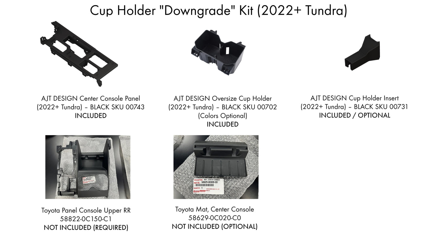 Cup Holder "Downgrade" Kit (2022+ Tundra)