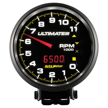 AutoMeter Gauge Tach 5in. 11K RPM Pedestal Datalogging Ultimate IIi Playback Black 6888