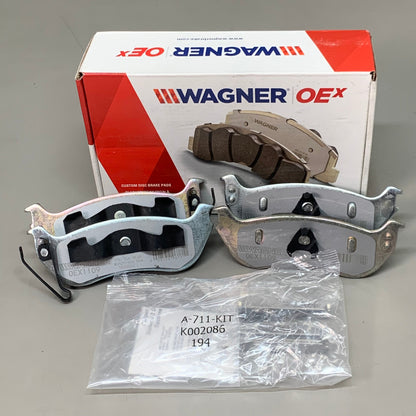WAGNER OEx Premium Ceramic Disc Brake Pad Set 5" x 2" Grey OEX1109