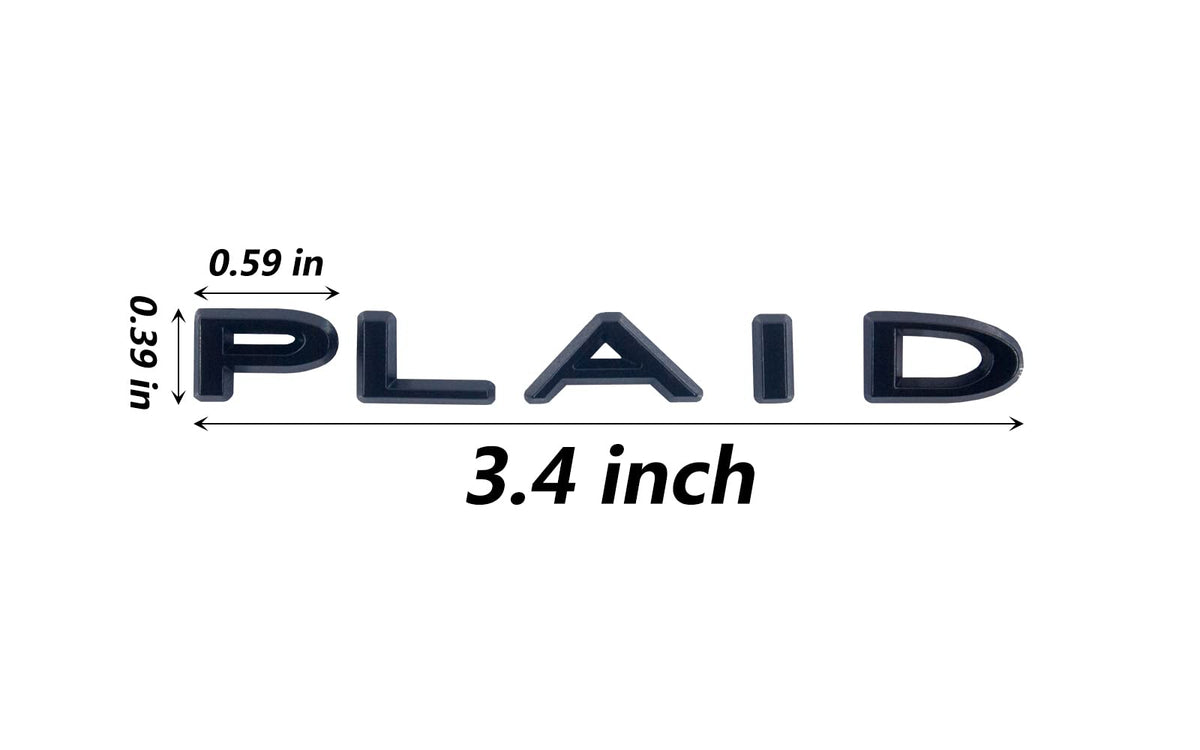PLAID Letters Emblem | Tesla Model S & Model X