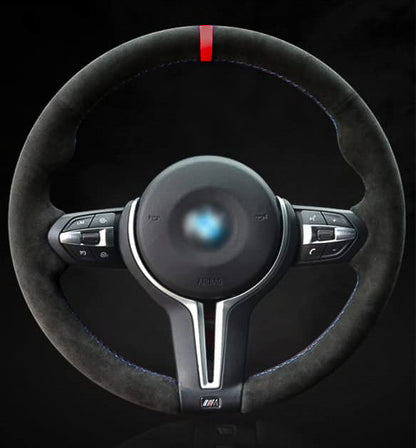 BMW F-Series Alcantara Suede Steering Wheel Cover DIY (Red Stripe)