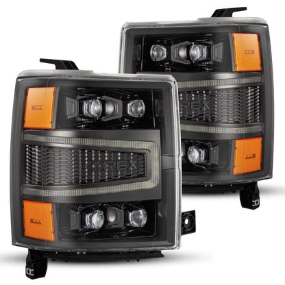 AlphaRex 04-15 Chevy 1500 NOVA-Series LED Proj Headlights Alpha BL w/Activ Light/Seq Signal & SB DRL 880241 *Discontinued