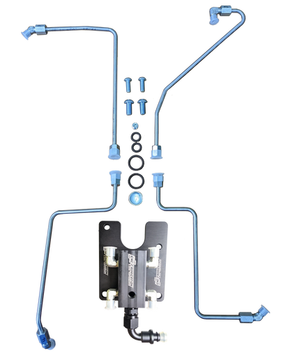 94.5-98.5 7.3L CNC Fabrication Valley Mount Fuel Line Kit For Stock Turbo