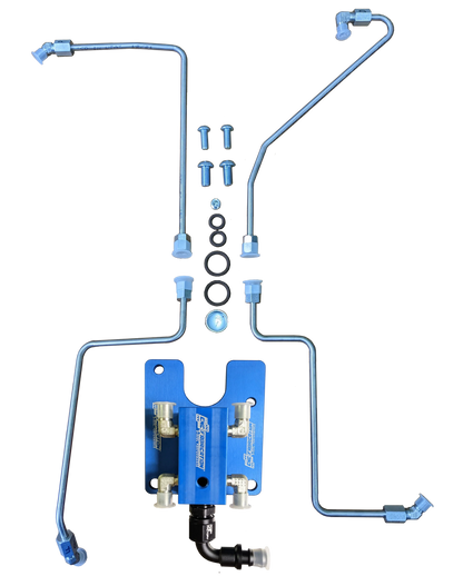 94.5-98.5 7.3L CNC Fabrication Valley Mount Fuel Line Kit For Stock Turbo