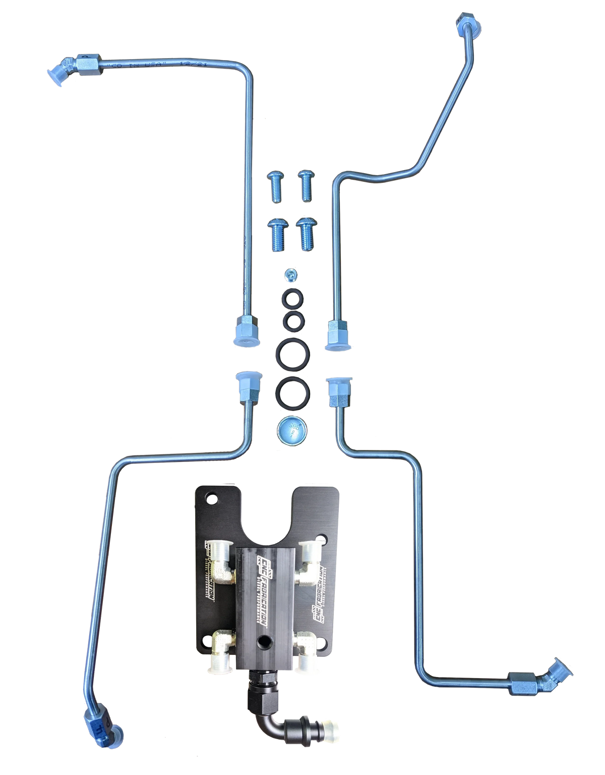 99.5-03 7.3L CNC Fab 4-Line Feed Valley Mount Fuel Line Kit