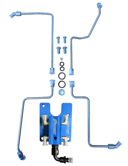 99.5-03 7.3L CNC Fab 4-Line Feed Valley Mount Fuel Line Kit