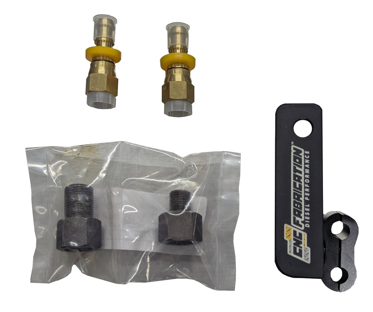 94.5-97 7.3L CNC Fab E4OD 3/8 Dia. Stainless Transmission Cooler Line Kit w/ 3/8 barbs - 425006